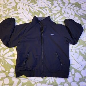 LANDS' END Navy Blue Puffer Flee Windbreaker Jacket Men Size L
